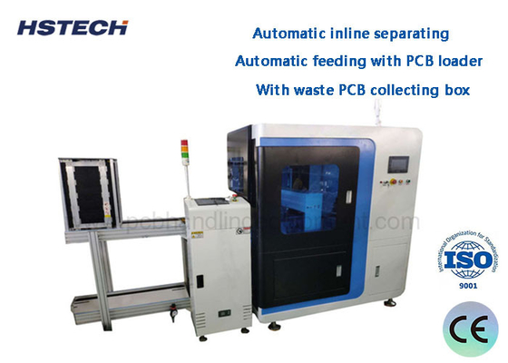 قیمت خوب ماشین جدا کننده اتوماتیک 1.1KW دایره ای تیغه در خط Vcut PCB Depaneling Machine با جعبه جمع آوری ضایعات PCB آنلاین