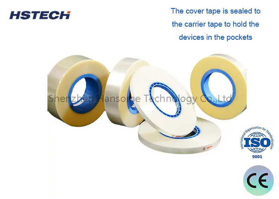 قیمت خوب مواد PET شفاف مهر و موم گرم، فشار مهر و موم 0.2Mpa، عرض 9.3mm SMD Component Counter Cover tape آنلاین
