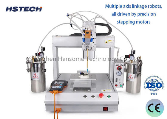 قیمت خوب دستگاه توزیع چسب گرد چهار ایستگاه با دقت بالا برای مونتاژ PCB آنلاین