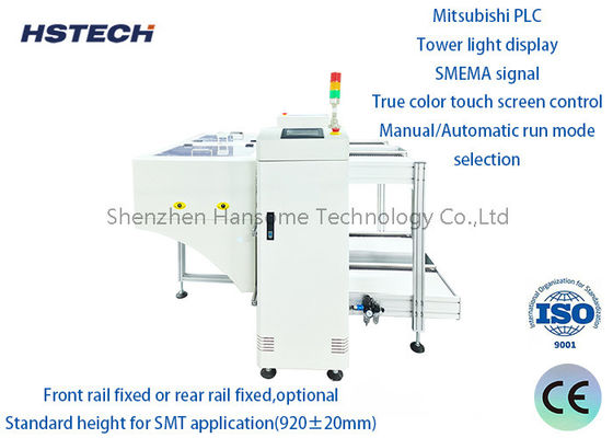 قیمت خوب PCB Unloader حرفه ای دو راه آهن طراحی با نمایشگاه نور برج و PLC پاناسونیک برای تولید SMT آنلاین