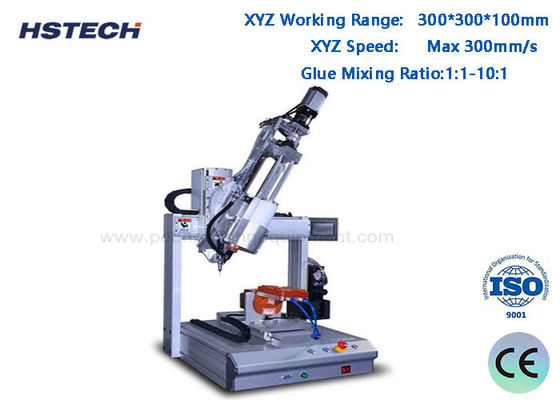 قیمت خوب 4 محور AB دستگاه توزیع چسب با دقت تکرار ± 0.02mm 300 * 300 * 100mm محدوده کاری و نسبت مخلوط چسب 1: 1-10: 1 آنلاین