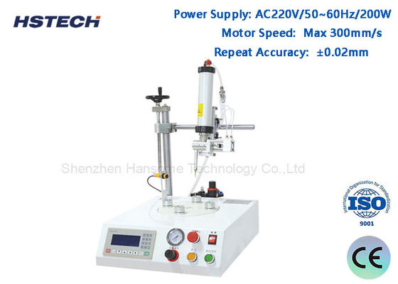 قیمت خوب 4 ایستگاه کاری دوار کنترل صفحه نمایش متنی دستگاه چسب زن LED با دقت تکرار ±0.02 میلی متر آنلاین