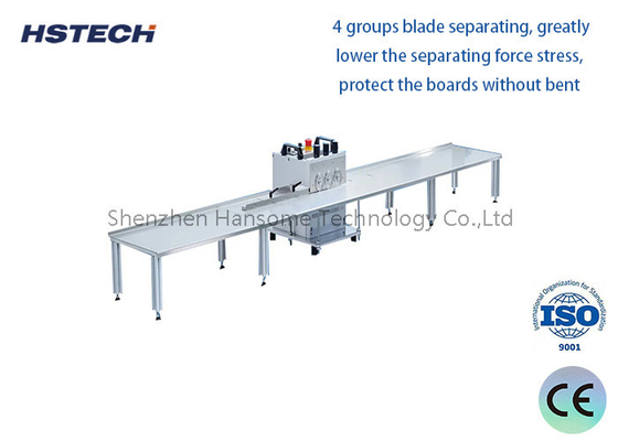 قیمت خوب عملکرد بالا 4 گروه تیغه LED سخت نوار PCB Depaneling تجهیزات آنلاین